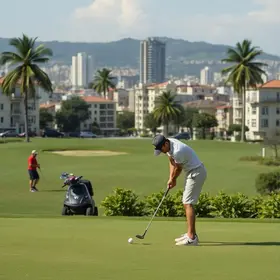 Yuri Alberto joga golfe