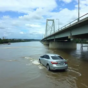 carro cai no córrego do Vidoca