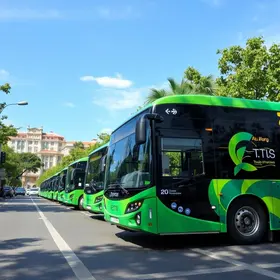transporte com ônibus 100% elétricos